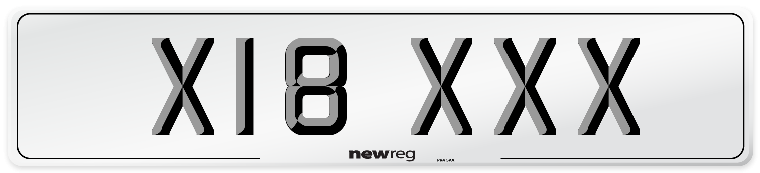 X18 XXX Number Plate from New Reg